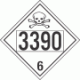 UN 3390 - Poison or Toxic Class 6.1 Placards