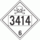 UN 3414 - Poison or Toxic Class 6.1 Placards