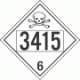 UN 3415 - Poison or Toxic Class 6.1 Placards