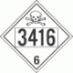 UN 3416 - Poison or Toxic Class 6.1 Placards