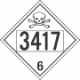 UN 3417 - Poison or Toxic Class 6.1 Placards