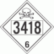 UN 3418 - Poison or Toxic Class 6.1 Placards