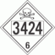 UN 3424 - Poison or Toxic Class 6.1 Placards