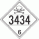 UN 3434 - Poison or Toxic Class 6.1 Placards