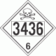 UN 3436 - Poison or Toxic Class 6.1 Placards