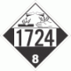 UN 1724 - Corrosive Class 8 Placards