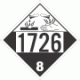 UN 1726 - Corrosive Class 8 Placards