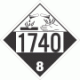 UN 1740 - Corrosive Class 8 Placards