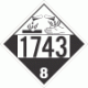 UN 1743 - Corrosive Class 8 Placards