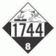 UN 1744 - Corrosive Class 8 Placards