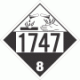 UN 1747 - Corrosive Class 8 Placards