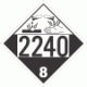 UN 2240 - Corrosive Class 8 Placards