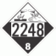 UN 2248 - Corrosive Class 8 Placards