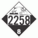 UN 2258 - Corrosive Class 8 Placards