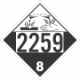 UN 2259 - Corrosive Class 8 Placards