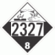 UN 2327 - Corrosive Class 8 Placards