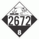 UN 2672 - Corrosive Class 8 Placards