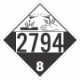 UN 2794 - Corrosive Class 8 Placards