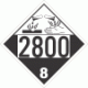 UN 2800 - Corrosive Class 8 Placards