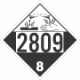 UN 2809 - Corrosive Class 8 Placards