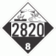 UN 2820 - Corrosive Class 8 Placards