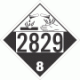 UN 2829 - Corrosive Class 8 Placards