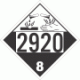 UN 2920 - Corrosive Class 8 Placards