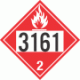 UN 3161 - Flammable Gas Class 2.1 Placards