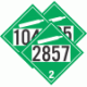 DOT Pre-Numbered Non-Flammable Gas Class 2.2 Placards