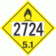 UN 2724 - Oxidizer Class 5.1 Placards