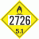 UN 2726 - Oxidizer Class 5.1 Placards