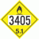 UN 3405 - Oxidizer Class 5.1 Placards