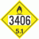 UN 3406 - Oxidizer Class 5.1 Placards