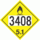 UN 3408 - Oxidizer Class 5.1 Placards