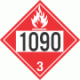 UN 1090 - Flammable Class 3 Placards