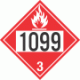 UN 1099 - Flammable Class 3 Placards