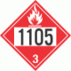 UN 1105 - Flammable Class 3 Placards