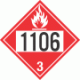 UN 1106 - Flammable Class 3 Placards