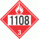 UN 1108 - Flammable Class 3 Placards