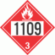 UN 1109 - Flammable Class 3 Placards