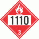 UN 1110 - Flammable Class 3 Placards