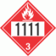 UN 1111 - Flammable Class 3 Placards