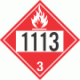 UN 1113 - Flammable Class 3 Placards