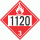 UN 1120 - Flammable Class 3 Placards