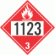 UN 1123 - Flammable Class 3 Placards