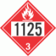 UN 1125 - Flammable Class 3 Placards