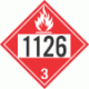 UN 1126 - Flammable Class 3 Placards