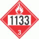 UN 1133 - Flammable Class 3 Placards