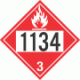 UN 1134 - Flammable Class 3 Placards