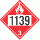 UN 1139 - Flammable Class 3 Placards